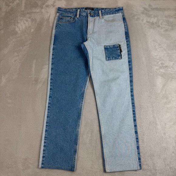 Midnight Studios Shane Gonzales Jeans Womens Size 3 Blue Preowned Denim Two Tone - Picture 1 of 13